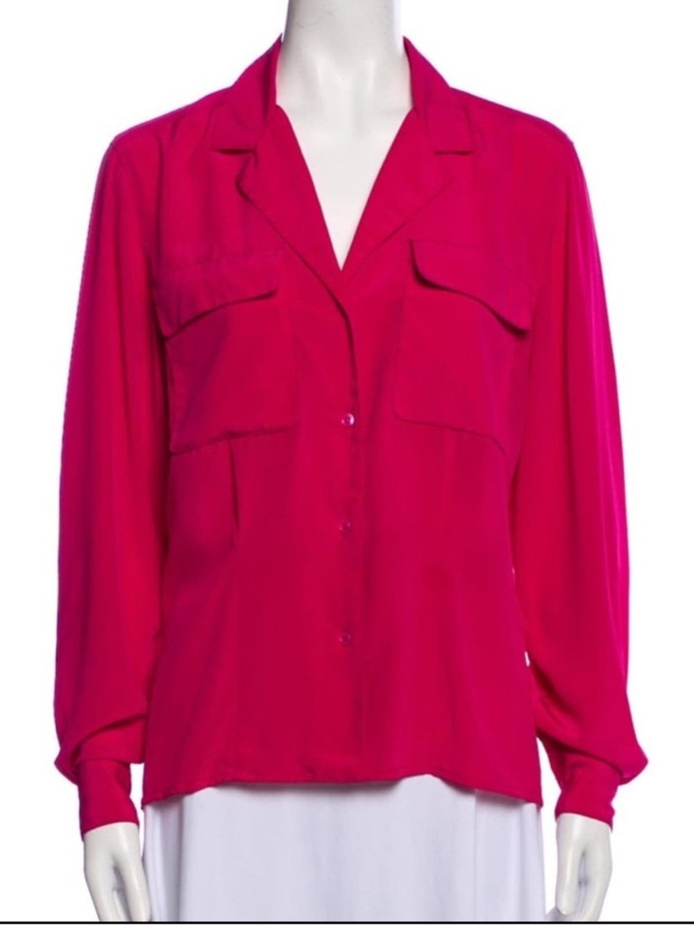 Dior Button-Front Blouse in Vibrant Fuchsia